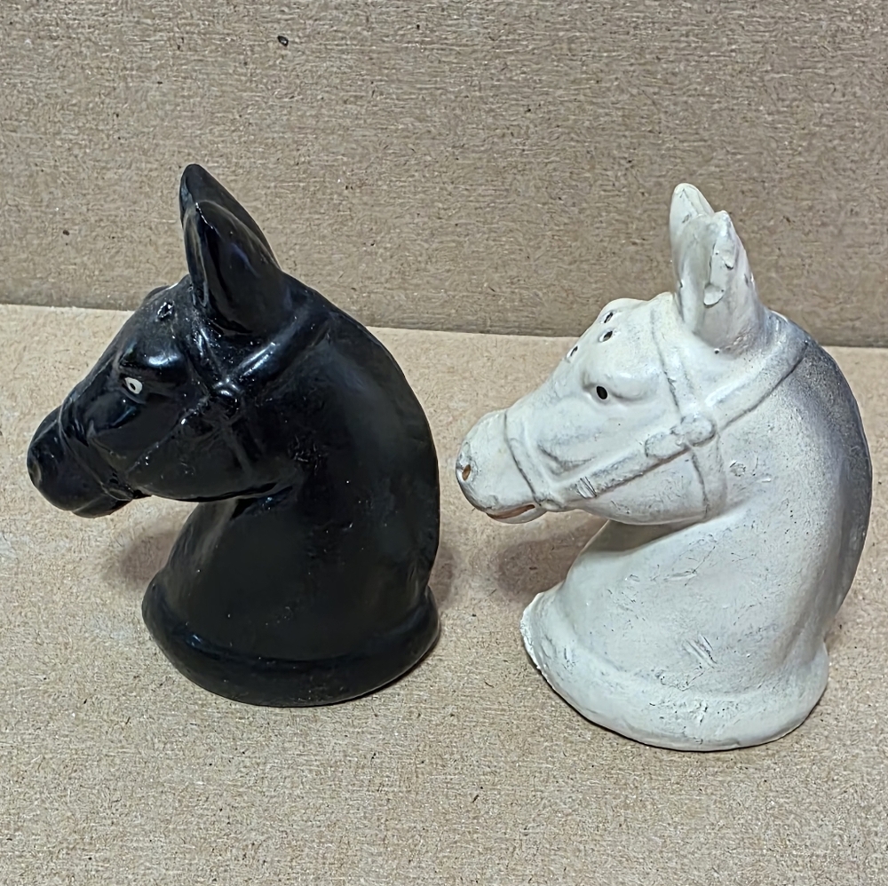 Vtg Horse Head Salt Pepper Shaker Set #228 - Picture 2 of 8